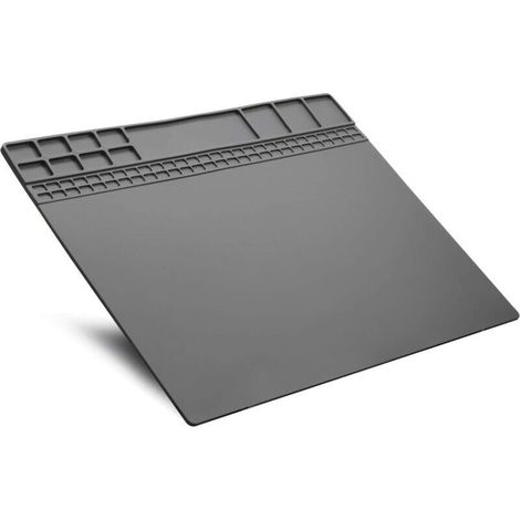 Lötmatte aus Silikon, hitzebeständige Lötmatte mit magnetischer Rückseite, rutschfeste, hitzebeständige Silikon-Reparaturmatte zum Löten und Reparieren, 40 x 30 cm