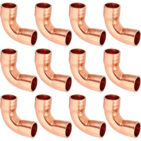 6pcs Raccord Coudé en Cuivre pour Tuyaux Gaz, 8mm Tuyau d'Arrosage Durite Essence, Raccords Tuyauterie à Pression HVAC Climatisation Plomberie, Épaisseur 0.8mm - 1/4" (1/5)