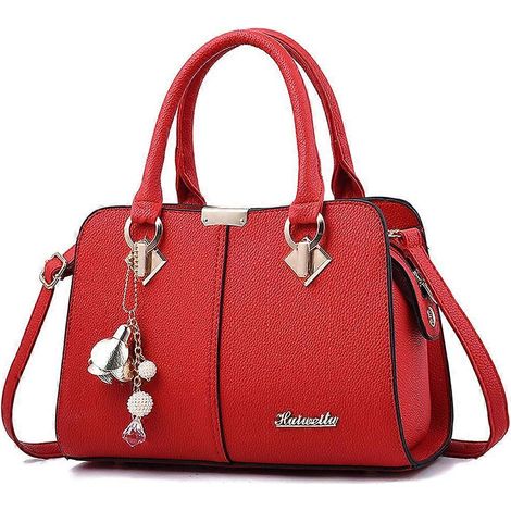 Damenhandtasche, Schultertasche, Shopper, Reisehandtasche, Umhängetasche, Abendtasche, City-Tasche, wasserdichtes PU-Leder, weinrot (1/5)
