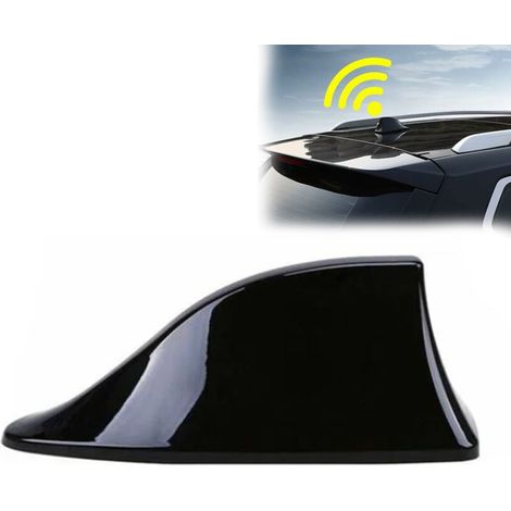 Antenne universelle aileron de requin pour voiture - Antenne radio FM avec base adhésive étanche (noire)