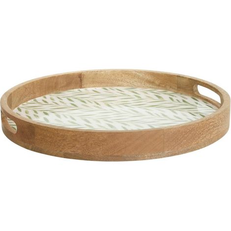 Plateau de Service en Bois "Inaya" 38cm Vert Olive