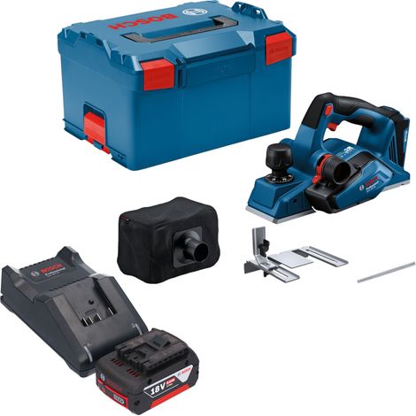 Bosch GHO 18V-26 Pialla professionale a batteria 18 V 2,6 mm senza spazzole + 1x batteria ricaricabile 5,0 Ah + caricabatterie + L-Boxx