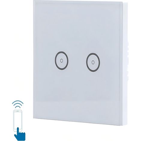 Interrupteur intelligent WiFi 2 boutons, contrôle unitaire, télécommande via application pour la maison (1/3)