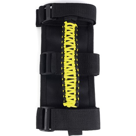 Car modification suitable for Jeep interior passenger handles, paracord, Wrangler roof grab handles, woven accessories - polyester fiber - yellow (1/4)