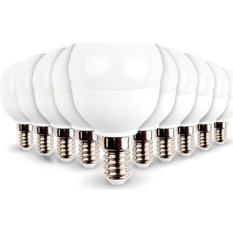 Arum Lighting – Lot de 10 ampoules LED E14 Mini Globe 5.5W 470 lumens – Non dimmable – Angle 180° – Température de couleur blanc neutre 4000K (1/3)
