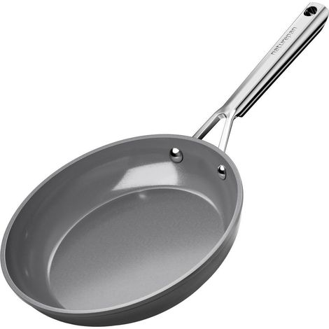 Poêle en céramique induction 24cm, DiamondTitan antiadhésif, résistant au four, Gris