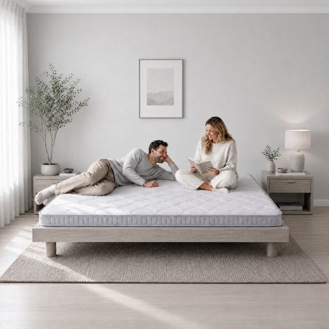 Materasso 90x190x10 cm a molle insacchettate 7 zone, H3, bianco HAVRYA (1/5)