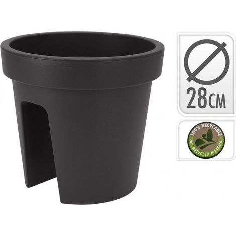 GreenGarden® Balkon Pflanzkübel Pflanztopf Blumentopf Ø28cm Höhe 25cm anthrazit"-"179093128