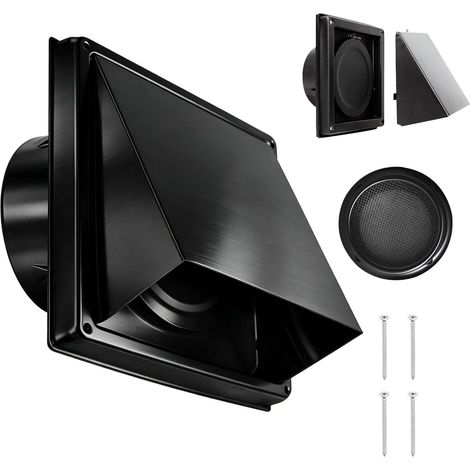 Grille de Protection Contre les Intempéries pour Extérieur, 100 mm, Grille Ventilation Extérieure Murale avec Clapet Anti, pour Salle de Bain, Garage, Cuisine, Hotte Extérieure (1/5)