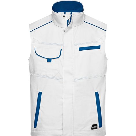 James & Nicholson Funktionelle Weste im sportlichen Look JN850 Gr. 5XL white/royal (1/5)