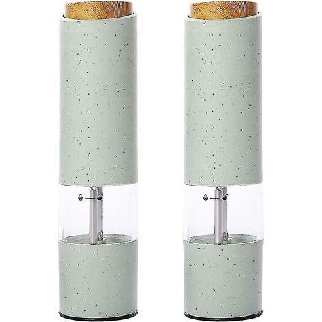 molinillos automáticos de pimienta y sal, molinillo de fibra de trigo, cerámica ajustable, cocina (1/5)