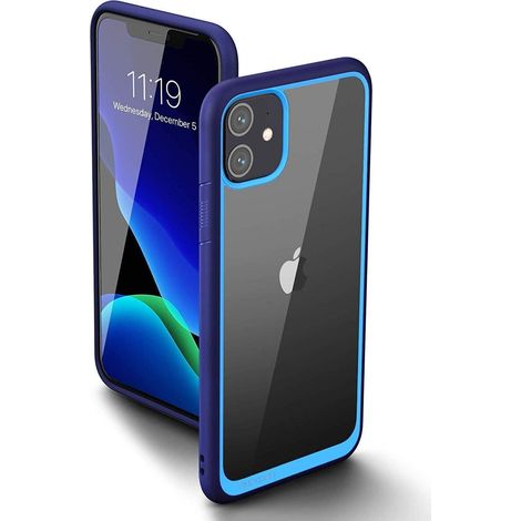 iPhone 11 Hülle transparent Slim Case mit Eckenschutz, blau (1/5)