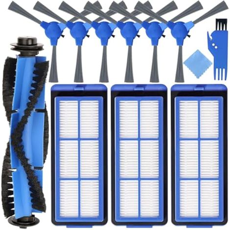 Kit d'accessoires Pièces de rechange pour Eufy RoboVac G30 Edge/11S Max/15C Max/30C MAX/G30/G30 MAX/G30 Hybrid Robot Aspirateur, 1 x Brosse principale, 3 x Filtres, 6 x Brosses latérales (1/5)