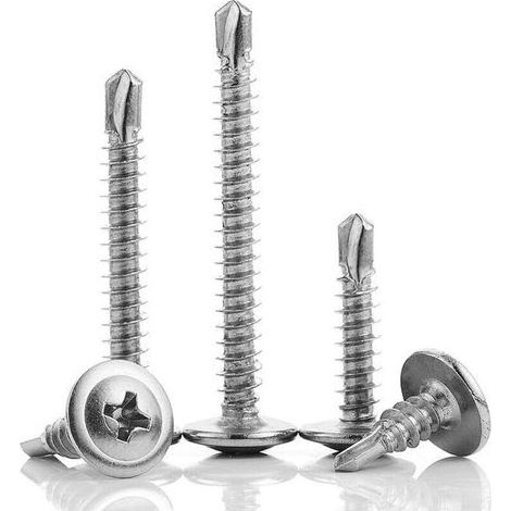 pair Lot de 100 - Vis à tôle Autoperceuse - à Tête Large Bombée - Ø4.2x13mm - Acier Inoxydable 410 - à Empreinte PH/Cruciforme - Bricolage - Rénovation (1/5)