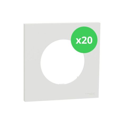 Schneider - Odace 2025 - LOT de 20 Plaques de finition 1 poste - Blanc craie - Ru00e9f : S920702 x 20 (1/5)