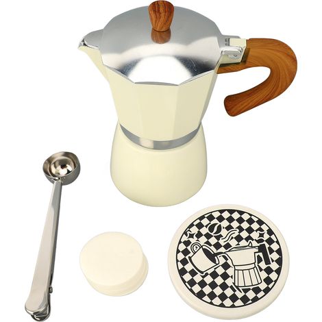 Cafetière Italienne Moka 300ml Aluminium Design Octogonal Compatible Induction Gaz Électrique (1/5)