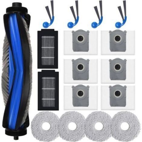 Pr Kit de accesorios compatible con robot aspirador ECOVACS DEEBOT T30C OMNI, T30C Omni Gen2, 1 cepillo principal, 6 bolsas para el polvo, 4 fregonas, 2 filtros, 4 cepillos laterales, kit (1/4)
