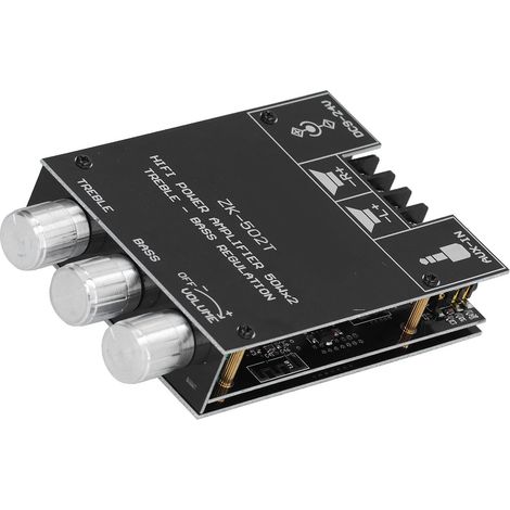 Module amplificateur de puissance stéréo Bluetooth double canal ZK-502T avec contrôle des aigus et des basses (1/5)