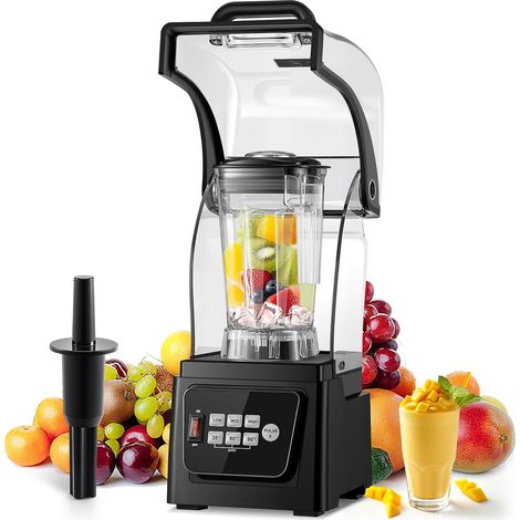 Blender commercial avec enceinte acoustique Capacité 2L Blenders silencieux Smoothie Maker 1600W Blenders haute performance pour piler la glace, faire des smoothies et des purées (1/5)