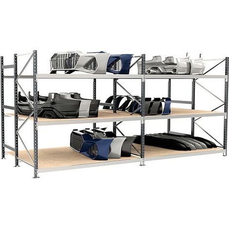 Regale für Ersatzteile - nächstes Element - 2000x1000x500mm - 150kg/niv - Nur in Verbindung mit einem Startmodul verwendbar - RAYOPC/3N/2020/S