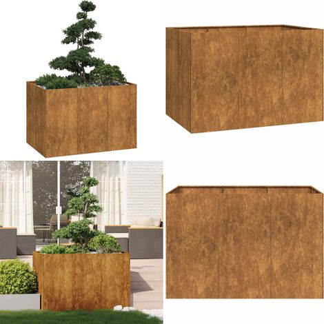 vidaXL Pflanzkübel Rostig 120x80x80 cm Wetterfester Stahl (1/5)