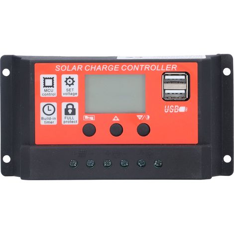 10A PWM-Solarladeregler mit LCD-Anzeige für 12V/24V-Module (1/5)