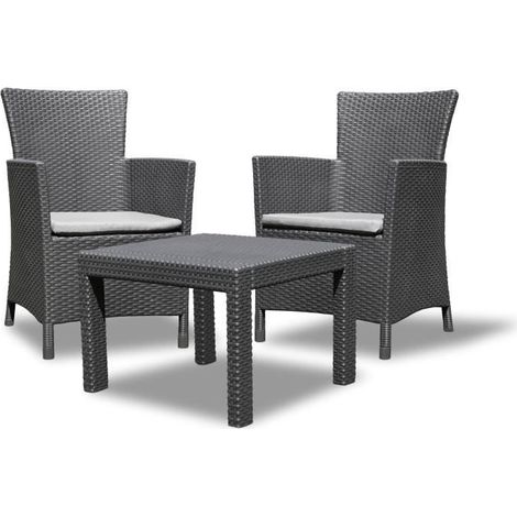 Set terasový Allibert ROSARIO, graphite/coolgray, stôl, 2x kreslo (1/5)