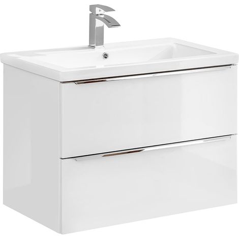 Mueble lavabo encastrado individual 80cm April Blanco (1/4)