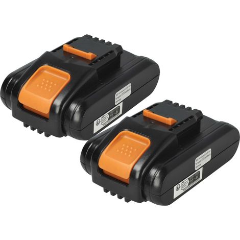 EXTENSILO 2x batería compatible con Worx WX800.9, WX822, WX800.9 MAX, WX820, WX801.9, WX800, WX800E herramienta (2500 mAh, Li-Ion, 20 V)