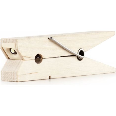 Lampada kikkerland clip lamp legno 9,5 cm 2 batterie