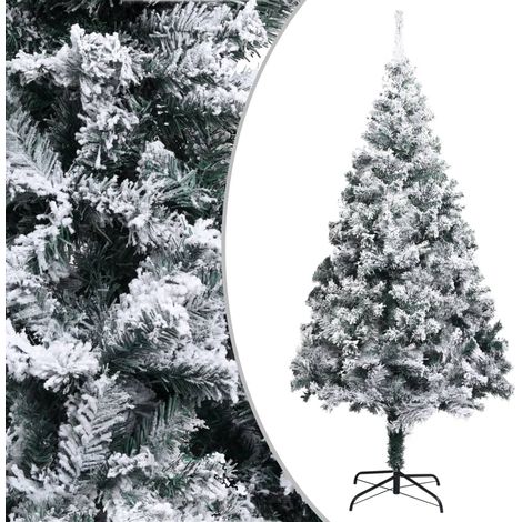 Artificial Christmas Tree with Flocked Snow Green 240 cm PVC vidaXL