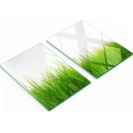 Set di taglieri da cucina in vetro temperato con motivo a erba, 2x40x52 cm (1/5)