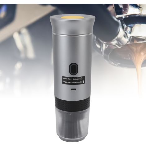 Cafetera automática portátil: cafetera de viaje fabricada en acero inoxidable 304, 120 ml, para camping, oficina y hogar. (1/5)