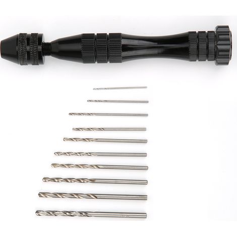 Kit de forets à main en alliage d'aluminium noir, 10 mèches, outillage manuel pour bois (1/5)