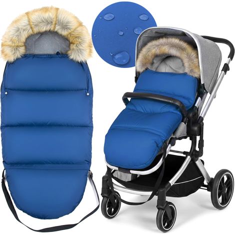 Ensemble de sac de couchage pour poussette, siège, luge, hiver, sac bleu marine + housse (1/5)