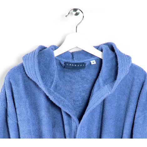Caleffi - Accappatoio con Cappuccio MINORCA Junior Morbido al Tatto Resistente ai Lavaggi Tessuto di Cotone Pregiato Coloranti Atossici, Lavanda, M-XXL, Cotone