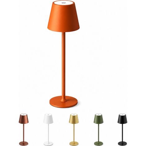 Lampada touch senza Fili con luce a LED dimmerabile in 3 Tonalità di Bianco - Misura 11x11x37cm - Colore Lampada Arancione (1/5)