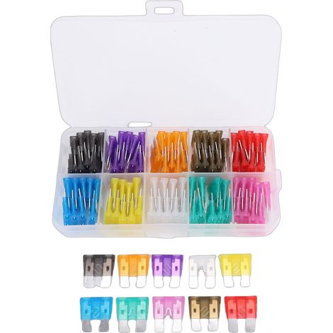 Assortiment fusibles voiture, 100 pièces, lame 2A-35A, automobile, remplacement (1/5)