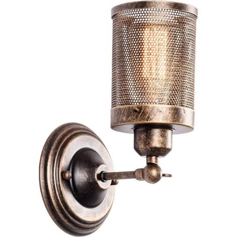 Industrielle Wandleuchte – Metallgitterschirm – Vintage-Steampunk-Stil – Für Veranda, Garage, Flur – 1-teilig (1/5)