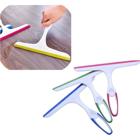 Lot de 3 raclettes à vitre 24,5 x 22 cm pour nettoyage des fenêtres et surfaces vitrées avec grattoir adapté aux vitres et parois de douche (1/5)