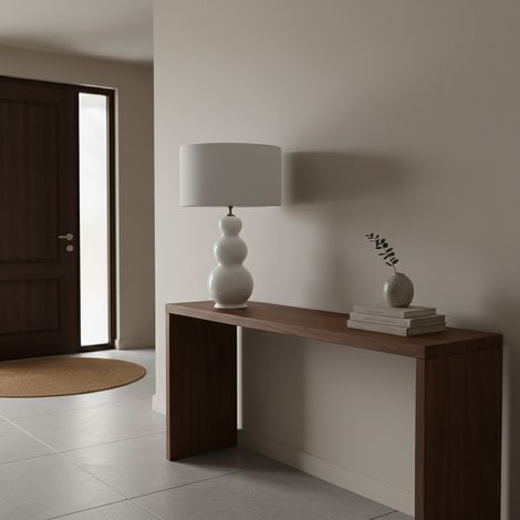 Lámpara de Mesa de Cerámica Blanca Serie ISABELLA (1/5)