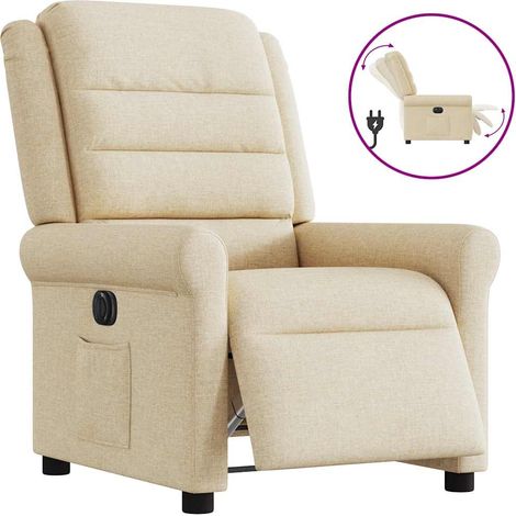 Relaxsessel Elektrisch Creme Stoff vidaXL (1/5)