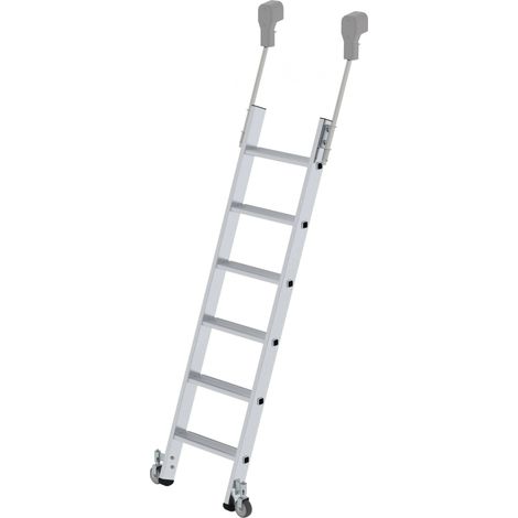 MUNK Aluminium-Regalleiter fahrbar 6 Stufen (1/4)