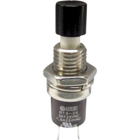 TRU COMPONENTS TC-R13-24B1-05 BK Drucktaster 250 V/AC 1.5 A 1 x Ein/(Aus) tastend Schwarz 1 St. (1/2)