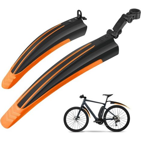 Juego de guardabarros para bicicleta de montaña, guardabarros portátiles y ajustables para ruedas delanteras y traseras (naranja) (1/5)