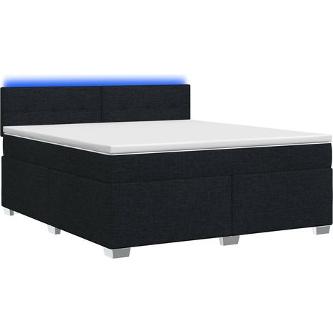 Maison Exclusive - Lit de box spring avec matelas et LED Noir 140 x 200 cm Tissu (1/5)