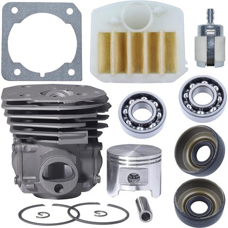 Kit Cylindre 45mm Cylindre Piston pour Husqvarna 340 345 350 268 353 Tronçonneuse Pièces avec Joint d'Huile Filtre à Air Joint de Cylindre Filtre à Carburant Roulement du Vilebrequin (1/5)