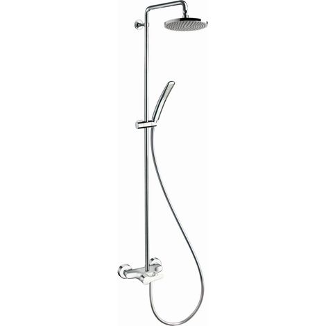 Cristina Ondyna – Colonne de douche mécanique mitigeur chromé – Pomme ronde haute – Douchette avec jet multiple – Hauteur 1165 mm pour salle de bain moderne (1/3)