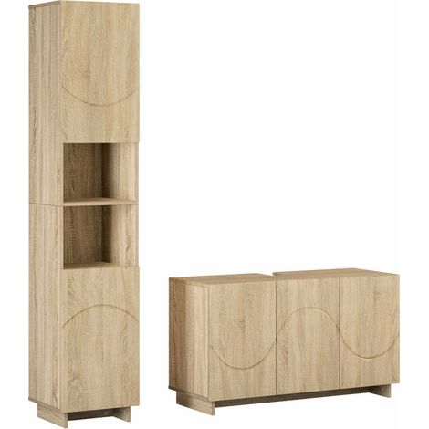 vidaXL Bathroom Cabinet Set 2 pcs Sonoma Oak Engineered Wood (1/5)