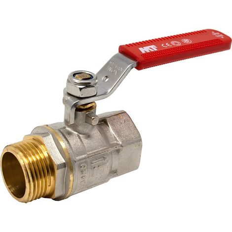 Vanne Bs M-f Laiton Lev.plat Rouge 1/2''